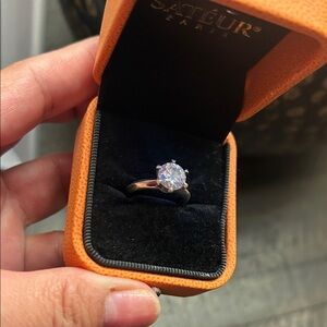 Rose Gold Ring with Clear Stone